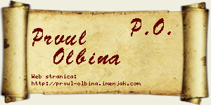 Prvul Olbina vizit kartica